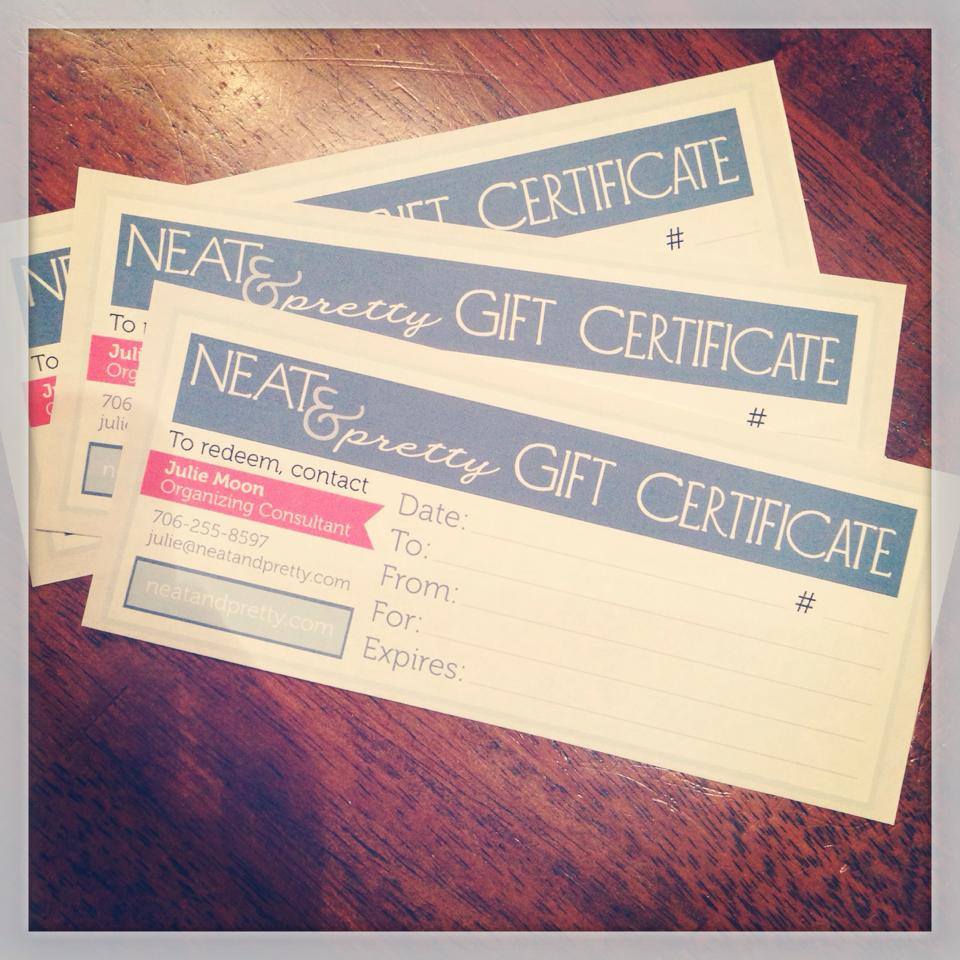 gift certificates 2014